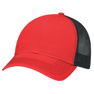 6 Panel Enzyme Washed Deluxe Chino Twill/Soft Nylon Mesh Cap