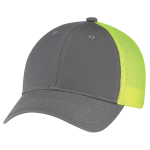 6 Panel Enzyme Washed Deluxe Chino Twill/Soft Nylon Mesh Cap