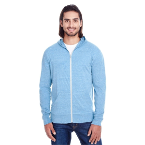 Threadfast Apparel Unisex Triblend Full-Zip Light Hoodie