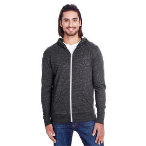 Threadfast Apparel Unisex Triblend Full-Zip Light Hoodie