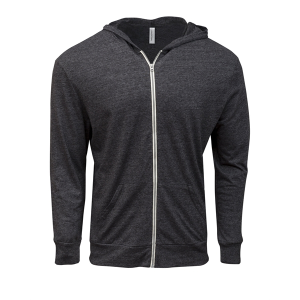 Threadfast Apparel Unisex Triblend Full-Zip Light Hoodie