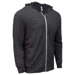 Threadfast Apparel Unisex Triblend Full-Zip Light Hoodie