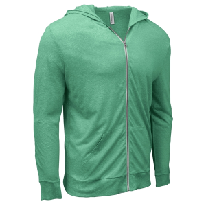 Threadfast Apparel Unisex Triblend Full-Zip Light Hoodie