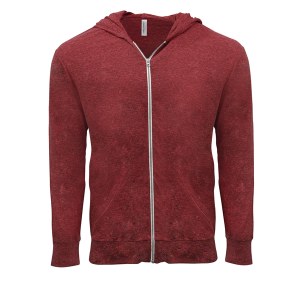 Threadfast Apparel Unisex Triblend Full-Zip Light Hoodie