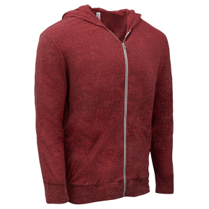 Threadfast Apparel Unisex Triblend Full-Zip Light Hoodie