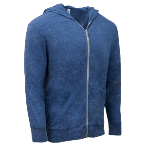 Threadfast Apparel Unisex Triblend Full-Zip Light Hoodie